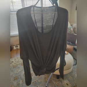 NWT Olive Green Grace and Lace Long Sleeve stretchy Top -medium